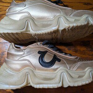 True Religion Men's Kendrick Gold FX Chunky Heel Sneakers